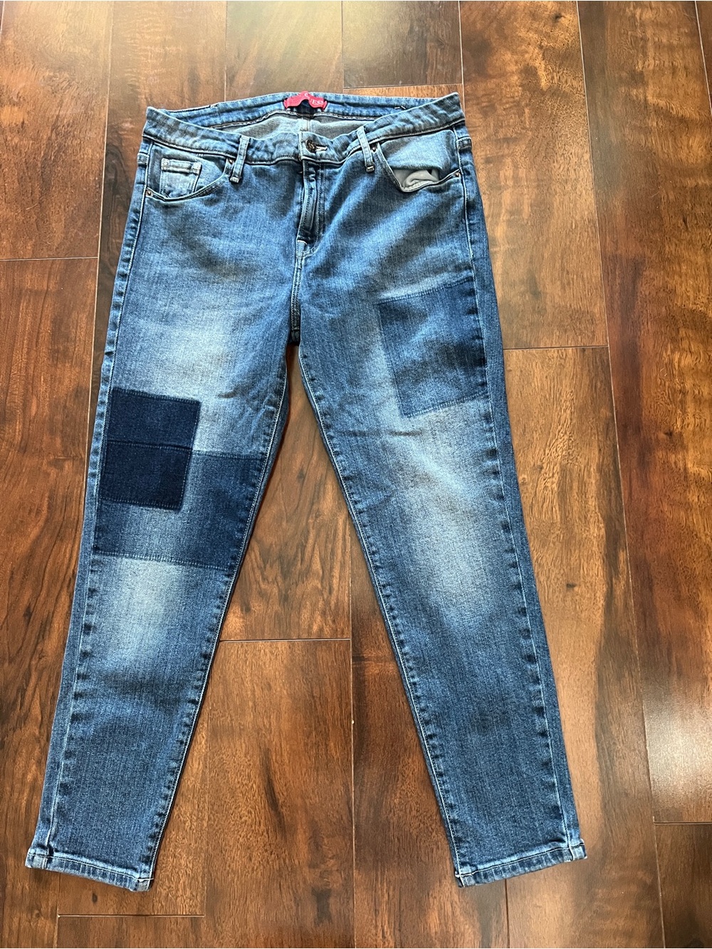 Vintage Guess Patchwork High Rise Skinny Jeans
